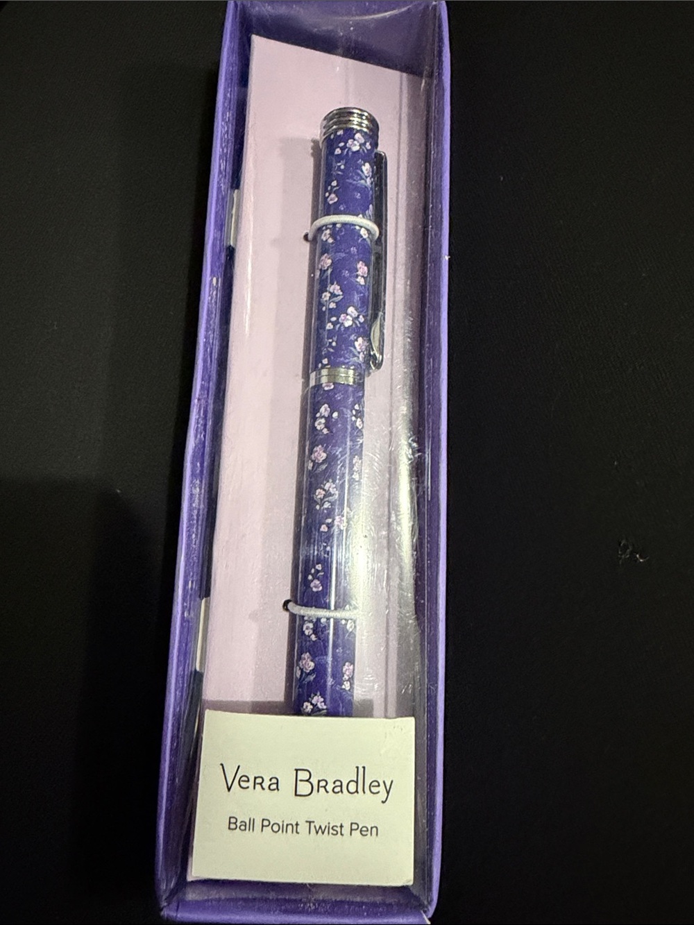 Vera Bradley Purple Floral Twist Ballpoint Pen